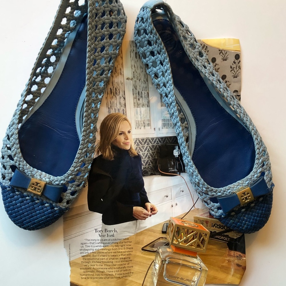 Tory Burch Carlyle Flats Blue